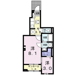 フェリーチェ駅南の物件間取画像